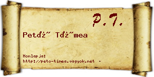 Pető Tímea névjegykártya